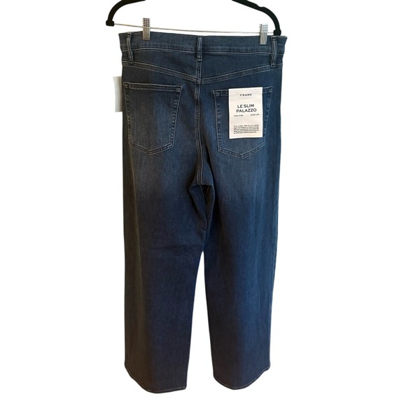 New Frame Women's Le Slim Palazzo Jeans Thunderstorm Sz 31 wide leg high rise - Picture 5 of 12